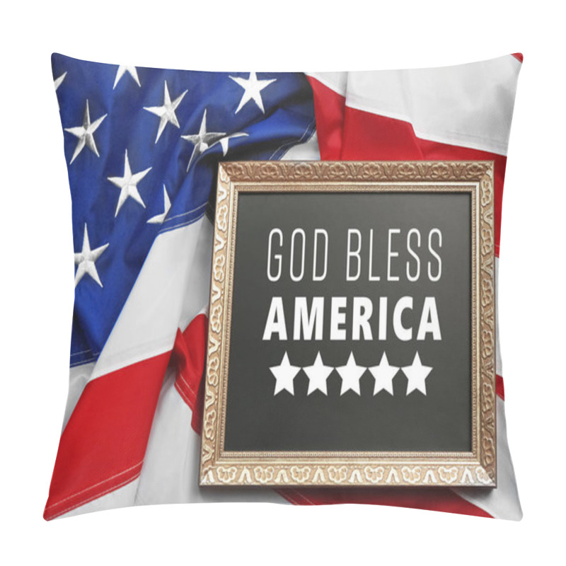 Personality  Frame With Text GOD BLESS AMERICA Pillow Covers