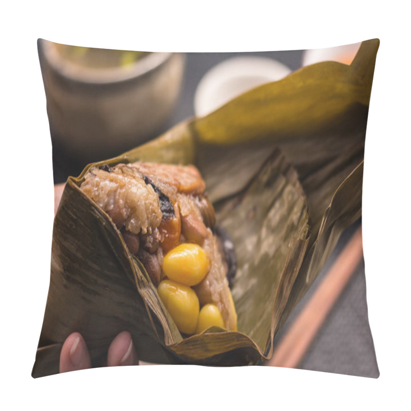 Personality  Freshly Cooked Zongzi Wrapped With Bamboo Leaf Holding  Pillow Covers