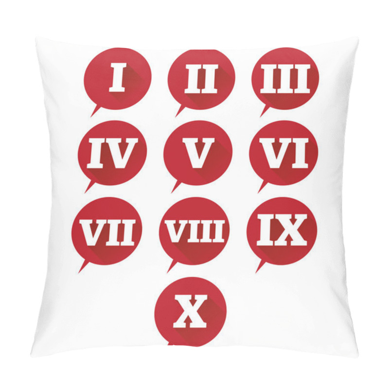 Personality  Numbers Set. Vector Flat Design Roman Numeral Pillow Covers