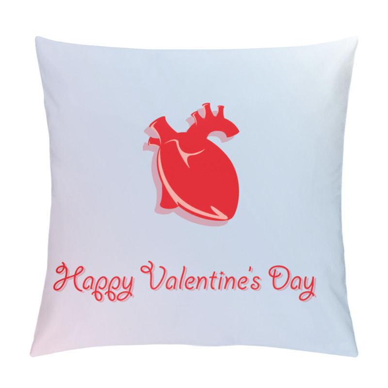 Personality  Vector Card For Valentine's Day With Realistic Heart. Pillow Covers