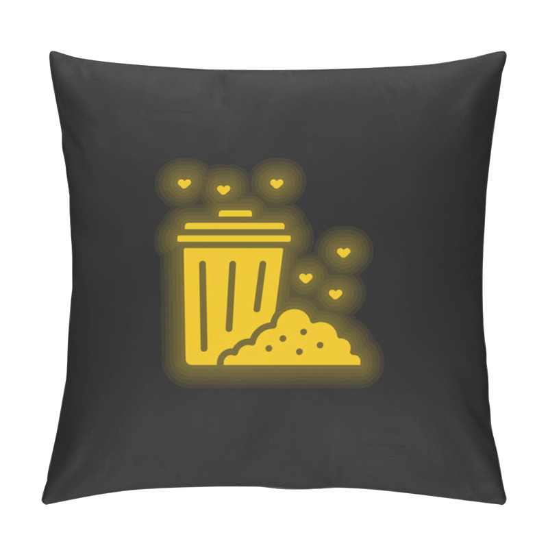 Personality  Bin Yellow Glowing Neon Icon Pillow Covers