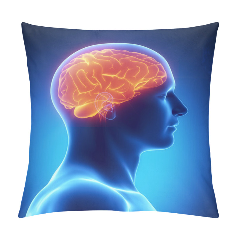 Personality  Human Brain Glowing Lateral View Pillow Covers