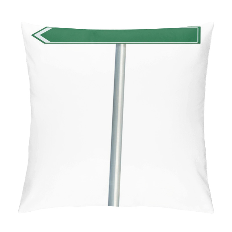 Personality  Left Road Route Direction Pointer This Way Sign, Green Isolated Pillow Covers