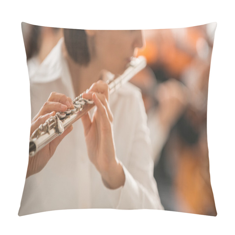 Personality  Professional Flute Player Performing Pillow Covers