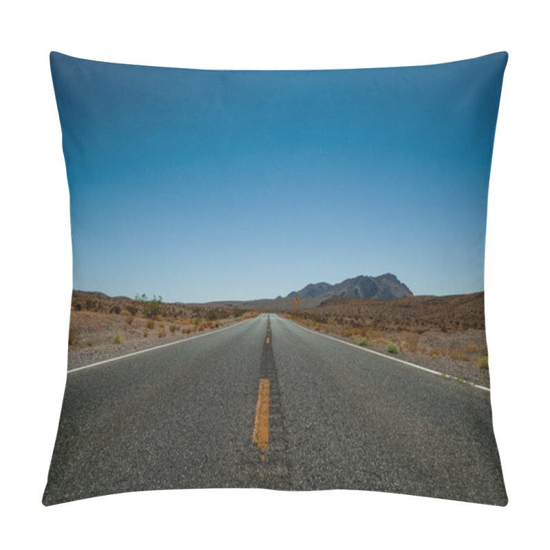 Personality  Desert Road Highway In Death Valley National Park Pillow Covers