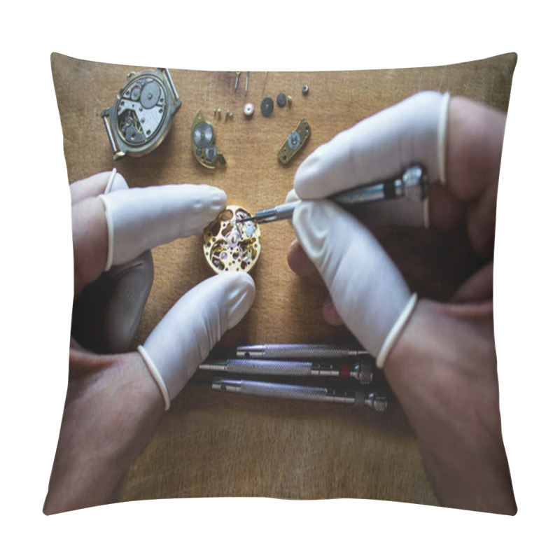 Personality  Mechanical Watch Repair, Watchmaker's Workshop Pillow Covers