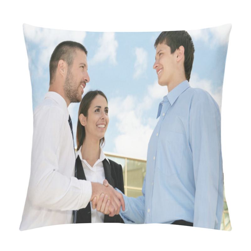 Personality  Businesspeople Shake Hands Pillow Covers