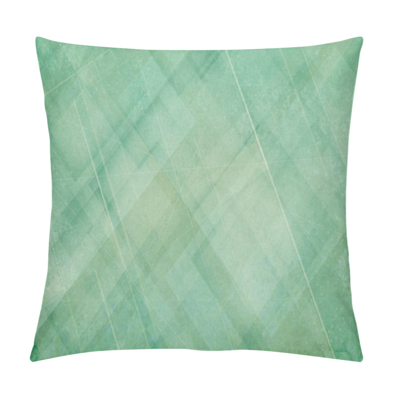 Personality  Abstract Green Background With Layers Of White Diamond And Triangle Shapes With Random Lines And Scratch Mark Grunge Texture Pillow Covers