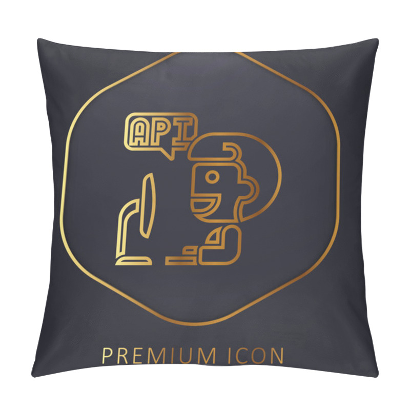 Personality  Application Golden Line Premium Logo Or Icon Pillow Covers