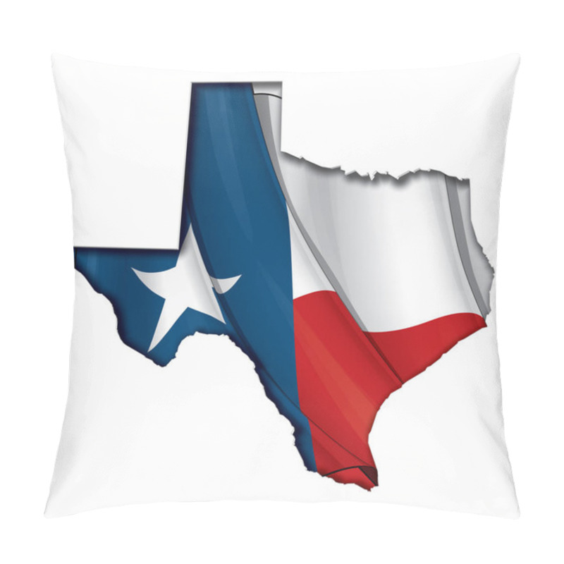 Personality  Texas Cut Out Map Inner Shadow With Flag Underneath Pillow Covers