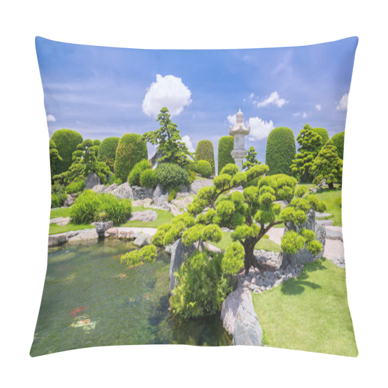 Personality  Beautiful Garden In The Ecotourism Is Designed In Harmony  Pillow Covers