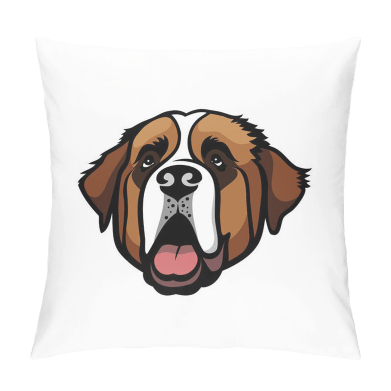 Personality  St. Bernard Dog Vector Illustration  Pillow Covers