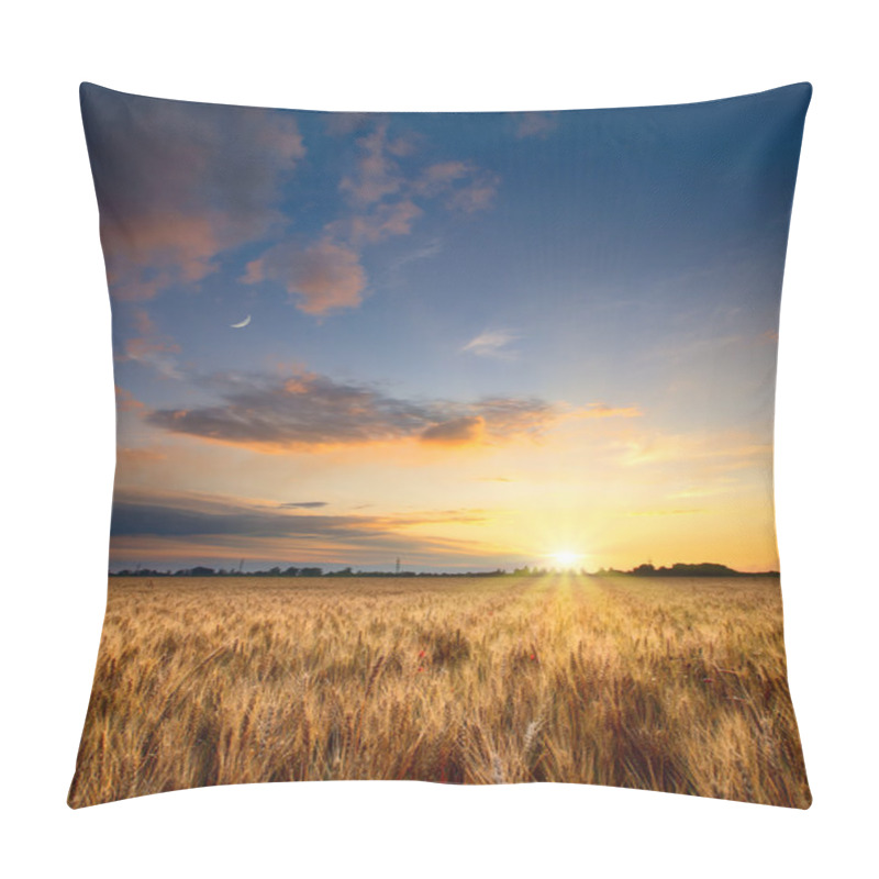 Personality  Sunset In  Wheat Field Pillow Covers