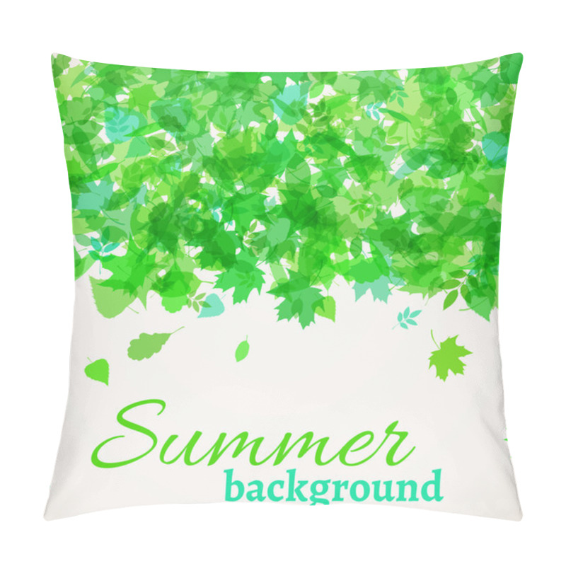 Personality  Set Of Various Green Leaves Silhouettes On White Background.  Pillow Covers