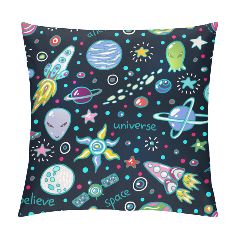 Personality  Cute Space Seamless Pattern Pillow Covers