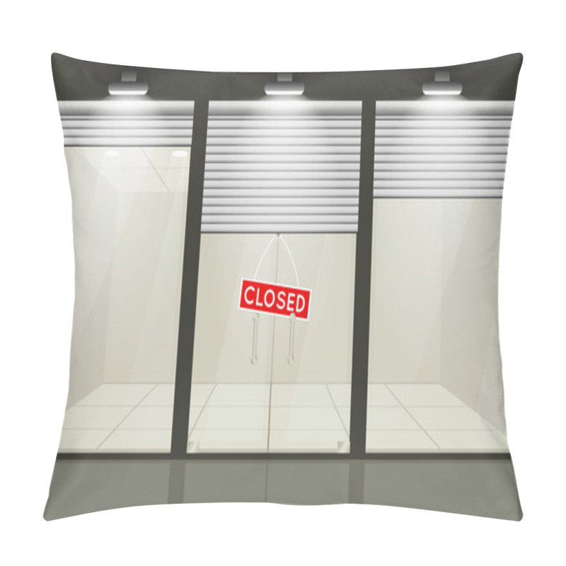 Personality  Shop With Glass Windows And Doors, Front View. Pillow Covers