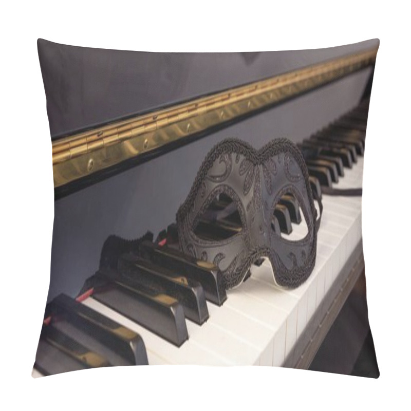 Personality  Carnival Mask On Classical Piano Keyboard Pillow Covers