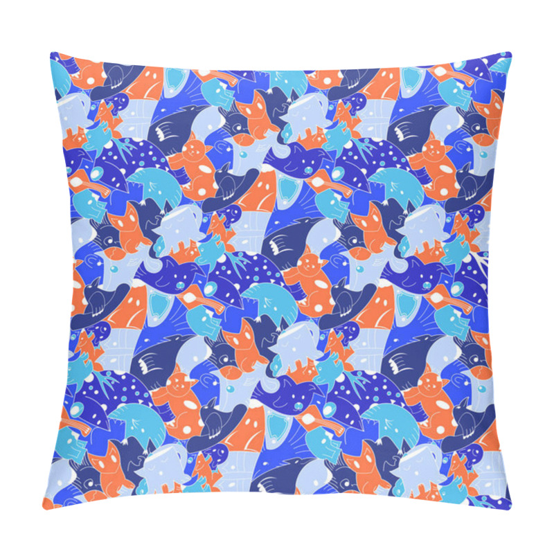 Personality  Bright Background With Fantastic Creatures. Pillow Covers