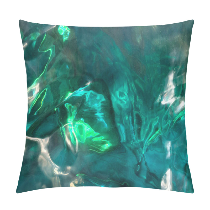 Personality  Close Up Of Emerald Gemstone Texture. Green Tosca Emerald Stone Contour, Reflection. And Refraction. Refractive Effects From Light Dispersion On The Gemstone Surface. Pillow Covers