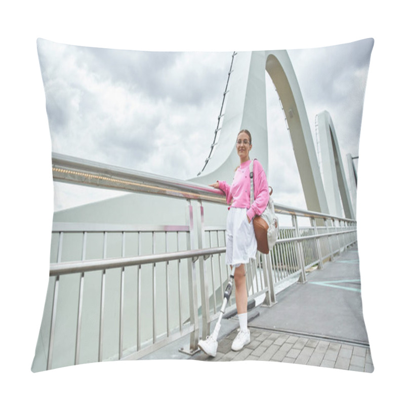 Personality  A Young Woman In Sportswear Engages In An Outdoor Workout, Embracing Every Moment. Pillow Covers