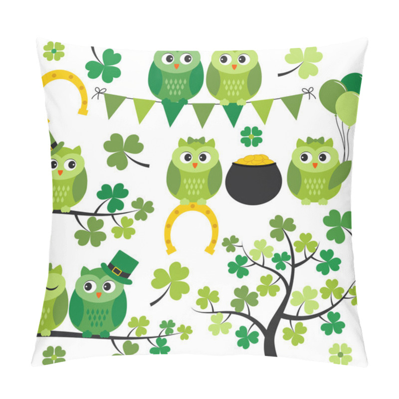 Personality  Vector St. Patrick Owls Pillow Covers