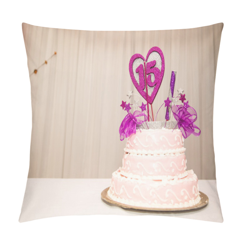 Personality  15 Years Birthday Party Cake Pillow Covers