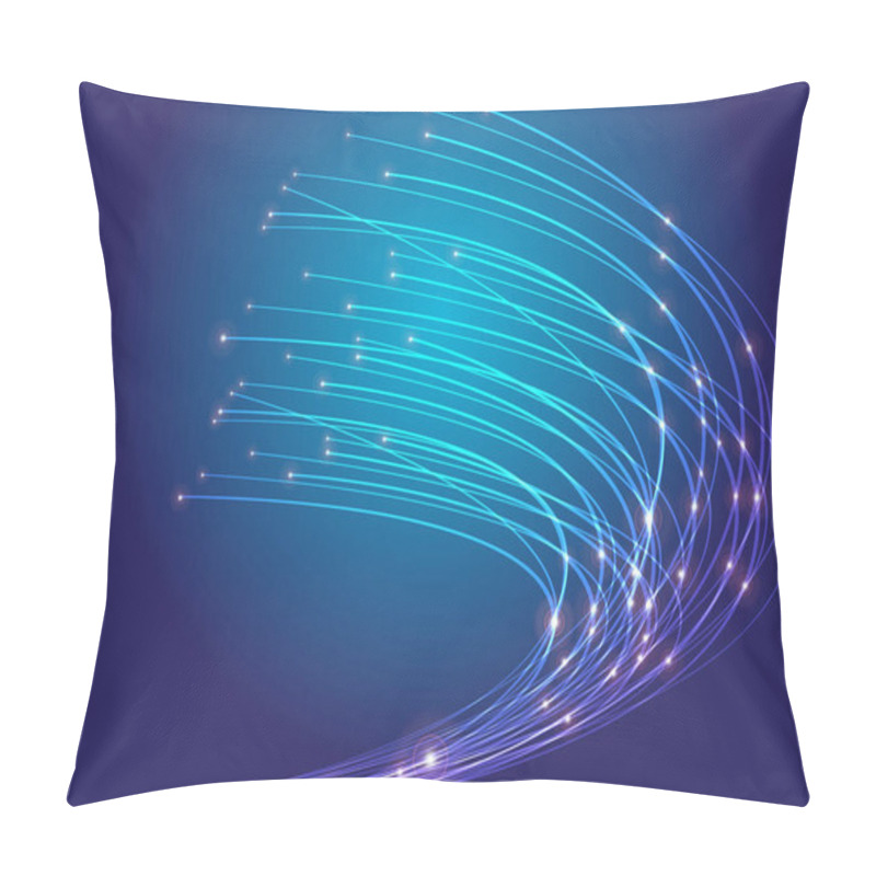 Personality  Abstract Background - Optical Fibers On Dark Blue Background Pillow Covers