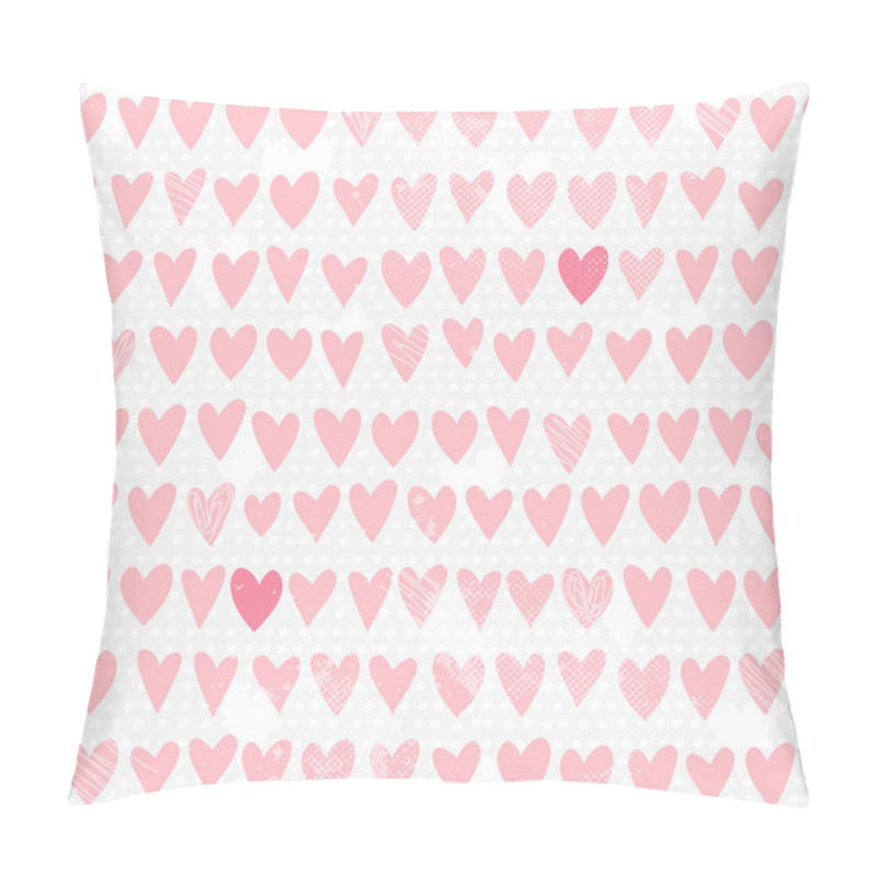 Personality  Romantic Seamless Pattern With Small Hand Drawn Hearts. Pillow Covers