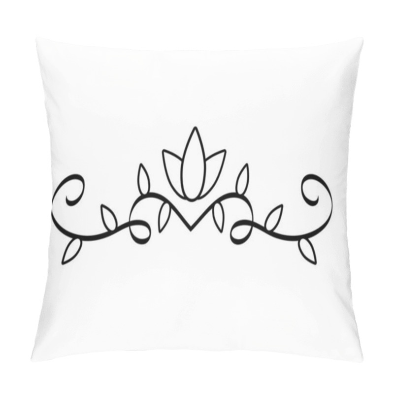 Personality  Elegant Divider With Floral Forms Icon Pillow Covers