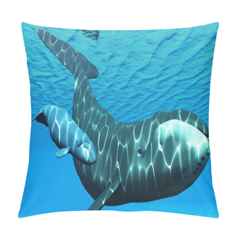 Personality  Bowhead Mother And Calf Pillow Covers