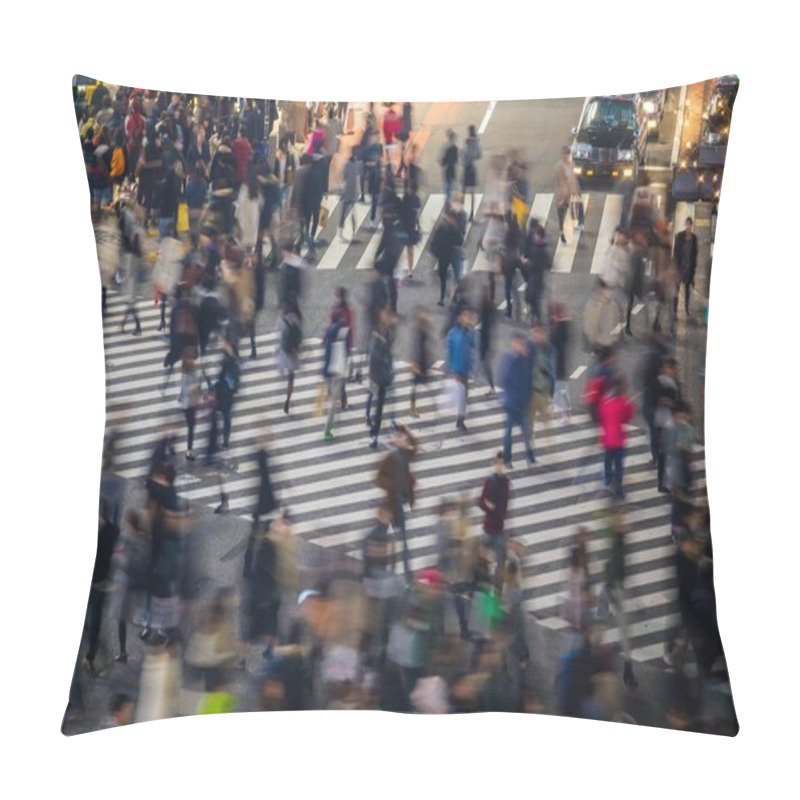 Personality  People In Motion Blur Crossing Street In Shibuya Pillow Covers