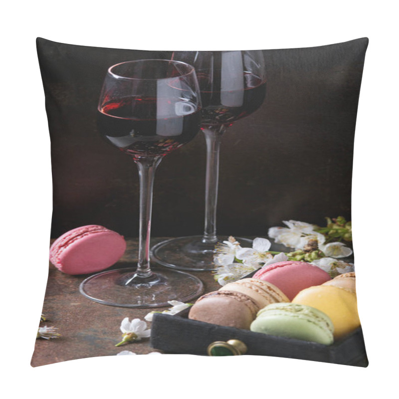 Personality  Port Wine With French Dessert Macaroons Pillow Covers