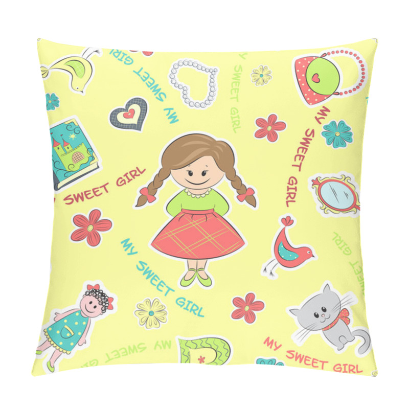 Personality  Seamless Pattern My Sweet Girl Pillow Covers