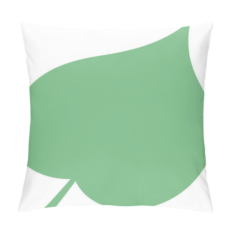 Personality  Simple Green Leaf Shape On White Background. Vector Illustration. Pillow Covers