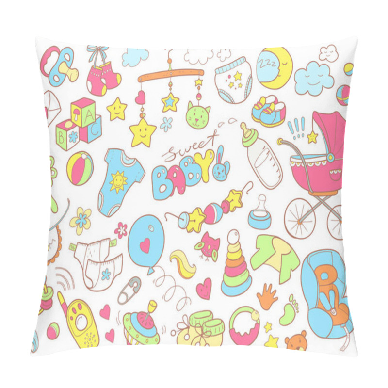 Personality  Newborn Themed Doodle Set Pillow Covers