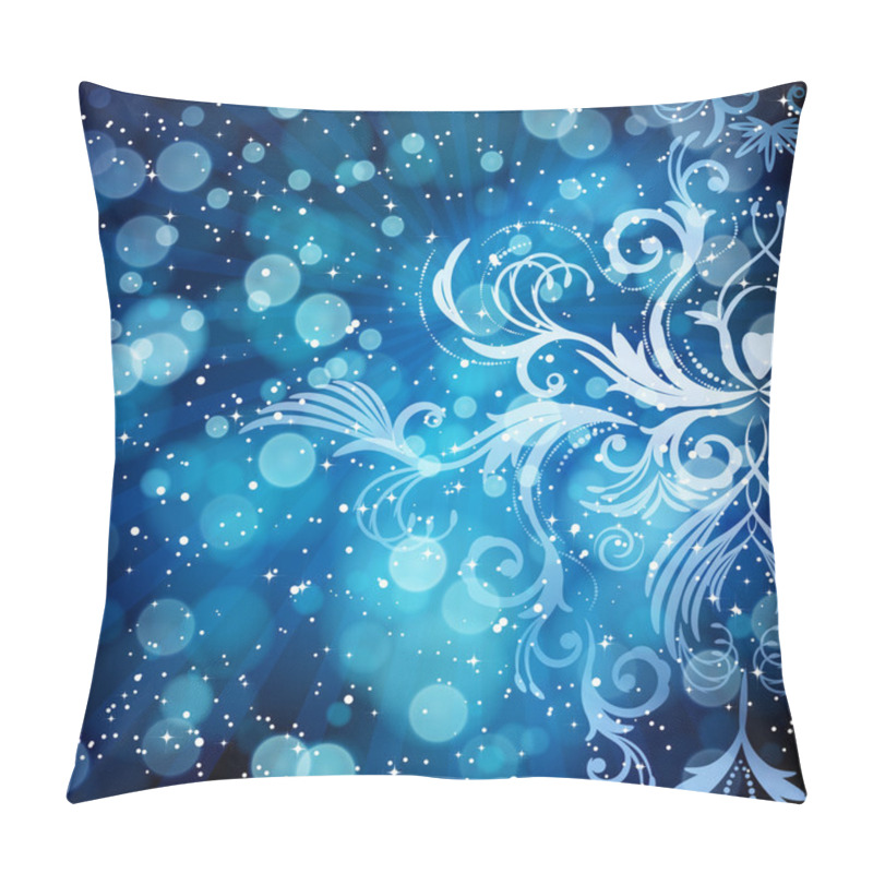 Personality  Abstract Floral Pattern On A Blue Background. Pillow Covers