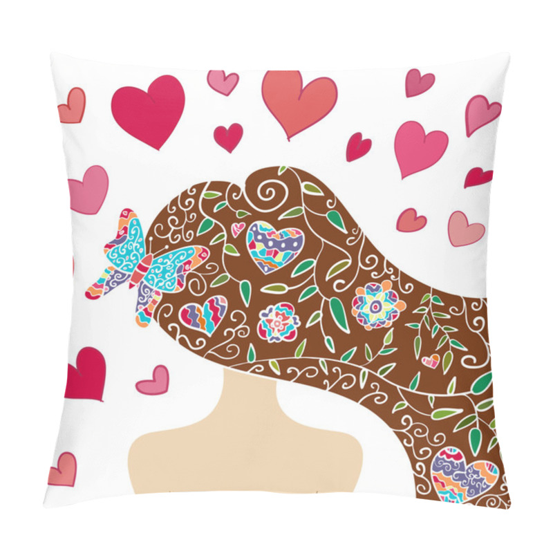 Personality  Lovely Spring Girl With Fantasy Pattern Pillow Covers