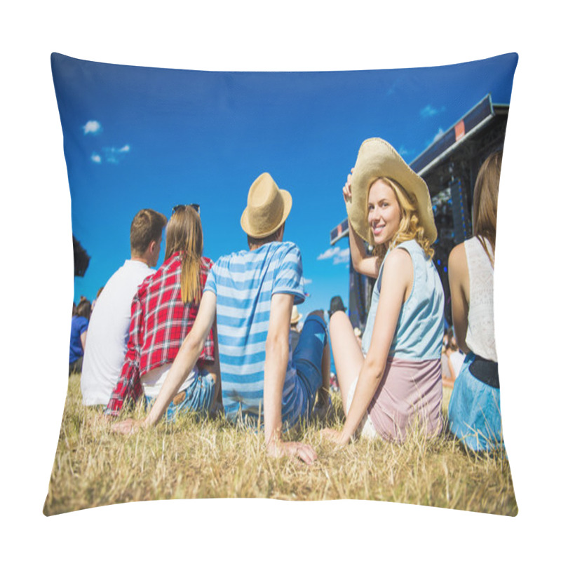 Personality  Beautiful Teens At Summer Festival Pillow Covers