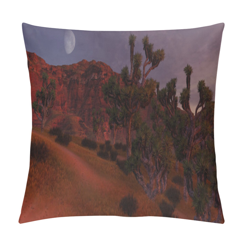 Personality  Thickets Of Joshua Trees And Rocks Under Half Moon Pillow Covers