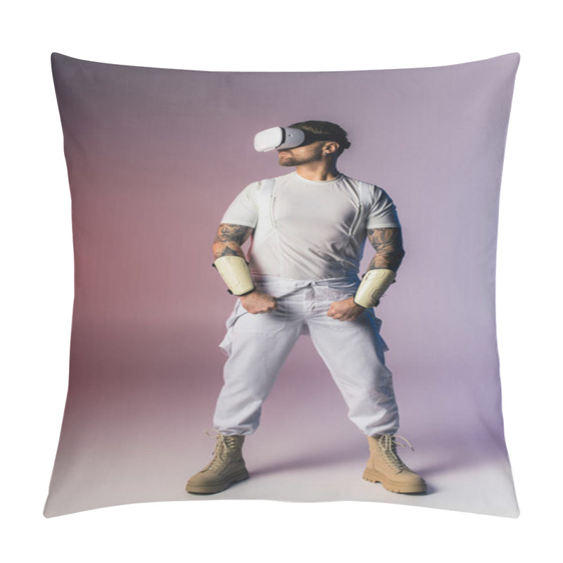 Personality  A Man In A White Shirt With Gloves, Exuding Artistry And Precision. Pillow Covers