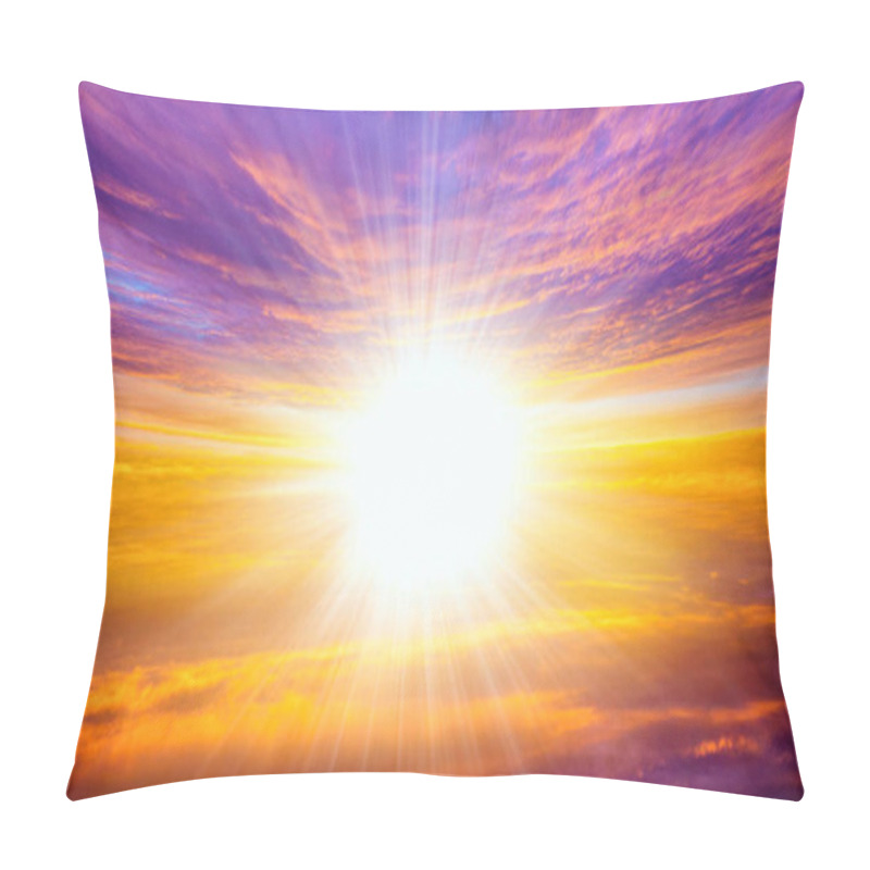 Personality  Abstract Big Explosion . Light From Sky . Religion Background . Beautiful Cloud . Background Sky At Sunset And Dawn . Pillow Covers