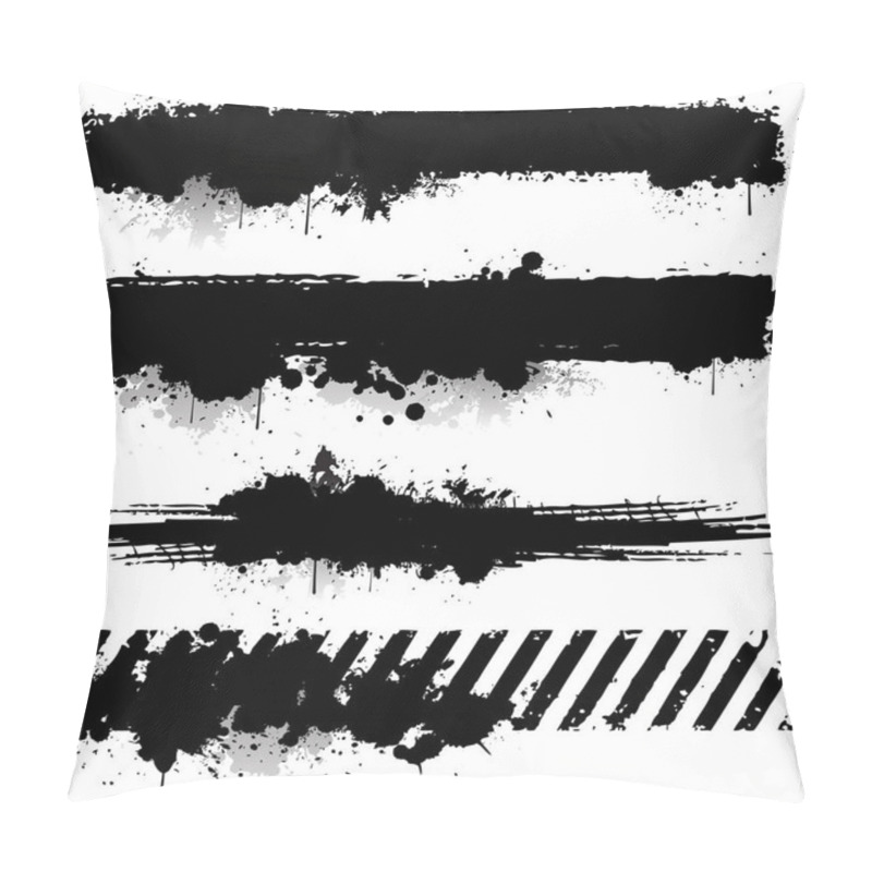 Personality  Black Ink Texture Banner Pillow Covers