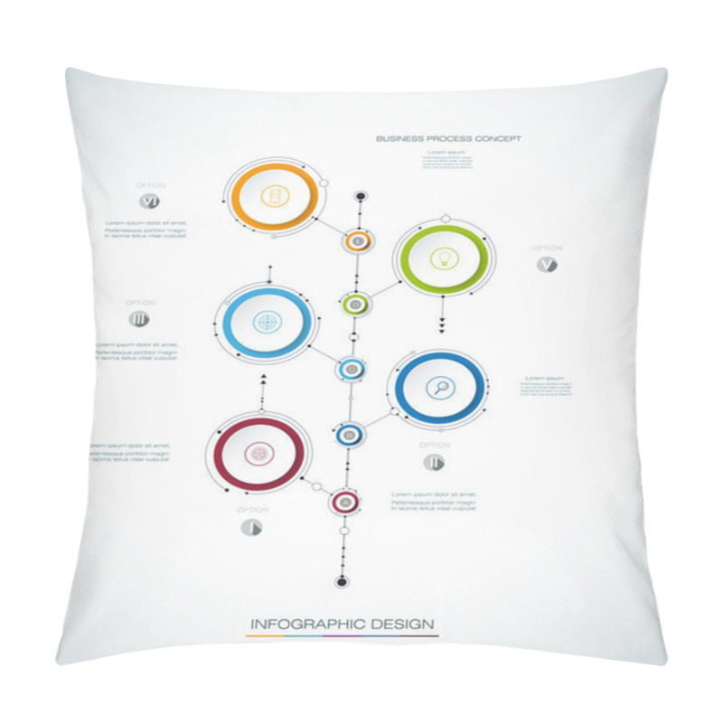 Personality  Vector Infographics Timeline Design Template With 3D Paper Label Pillow Covers