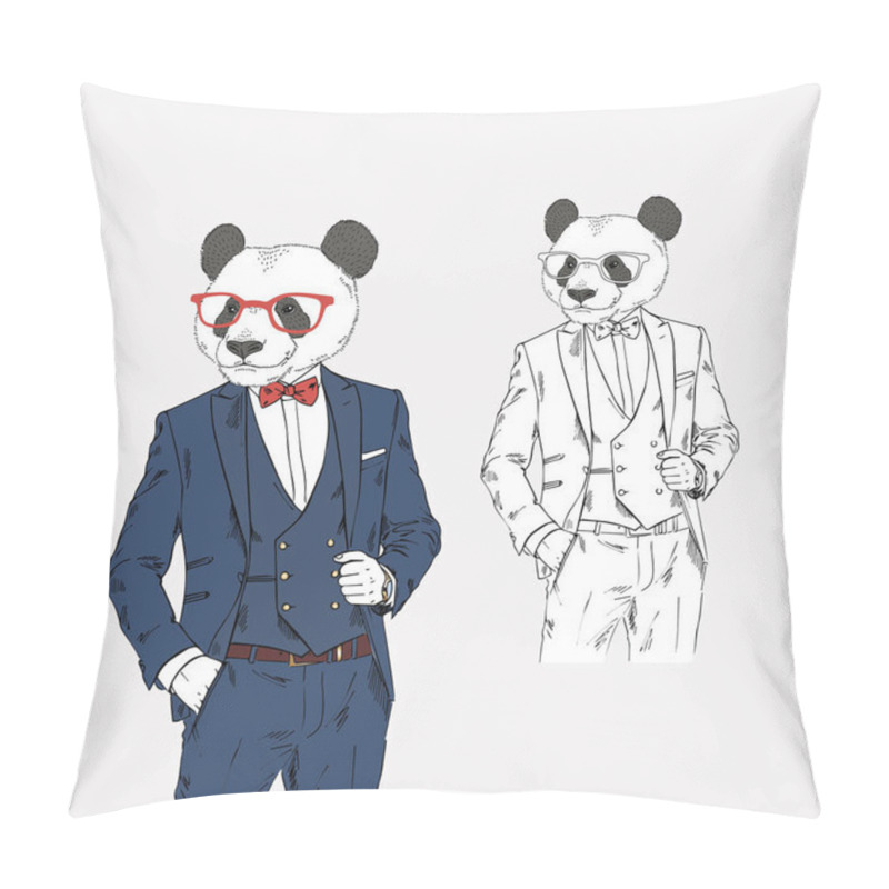 Personality  Panda Man In Classy Style Pillow Covers