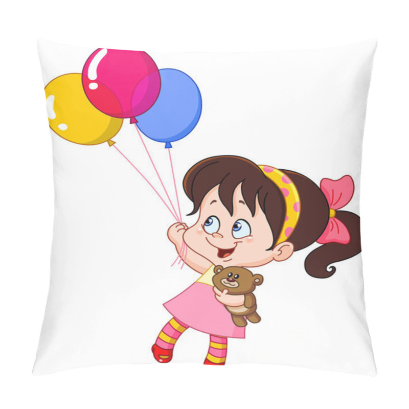 Personality  Girl With Balloons Pillow Covers