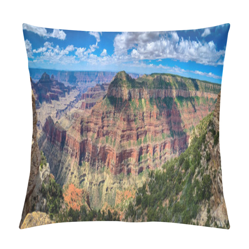 Personality  Grand Canyon National Park Viewed From North Rim, At Bright Angel Point Pillow Covers