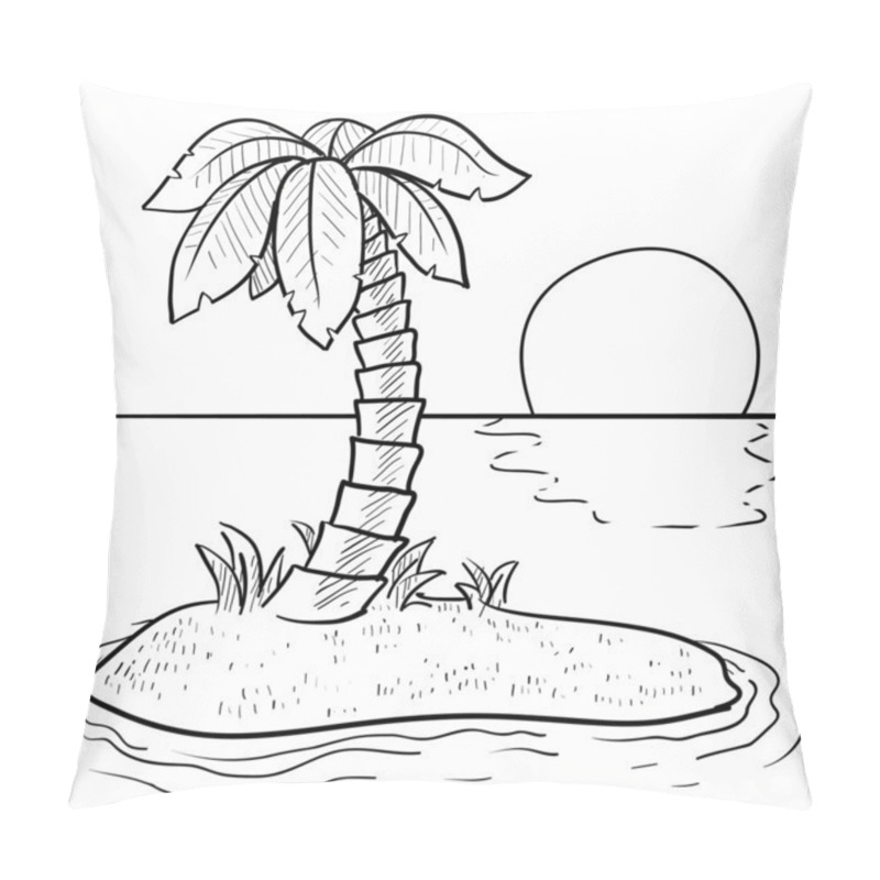 Personality  Deserted Island Sketch Pillow Covers