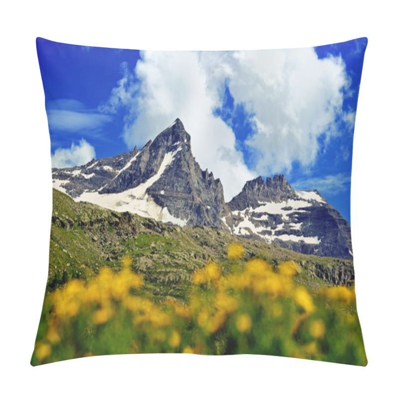 Personality  Great Alps Mountains With Yellow Flowers Pillow Covers