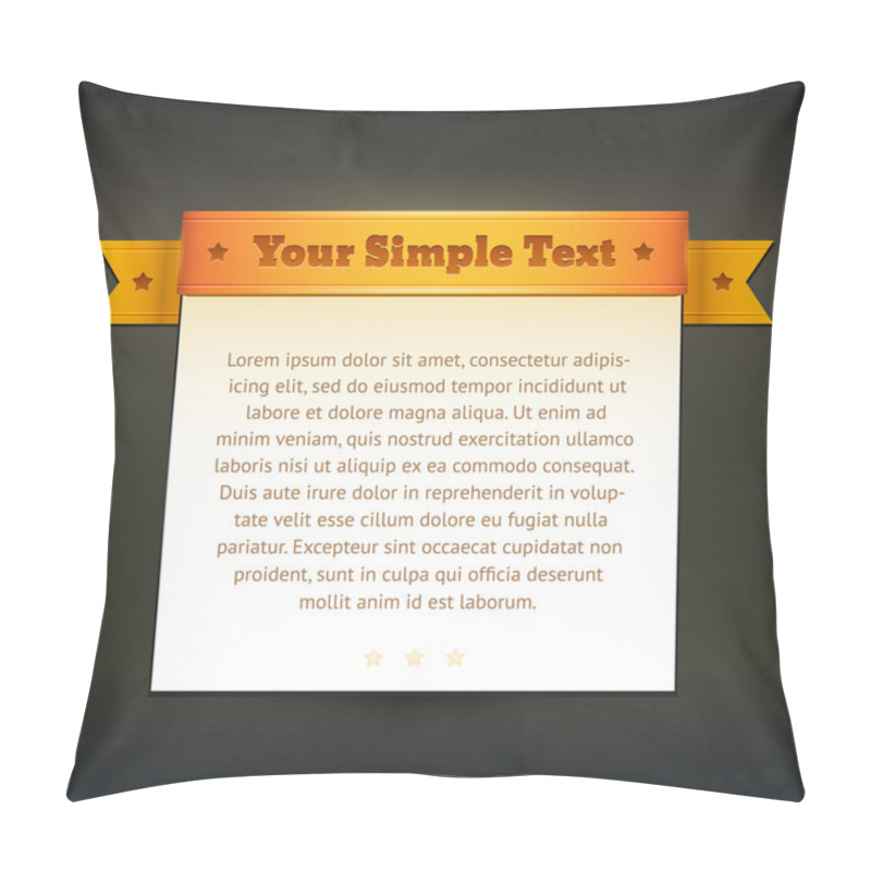 Personality  Vector Banner With Yellow Ribbon Pillow Covers