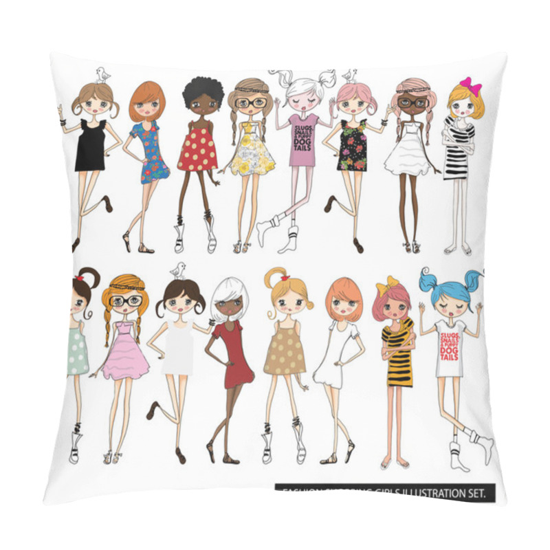 Personality  Fashion Girls With Birds Pillow Covers